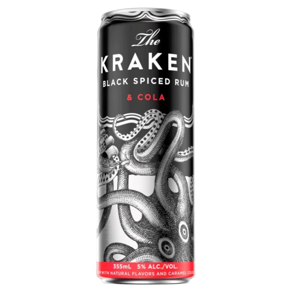 Kraken Black Spiced Rum & Cola Cocktail 4PK Ready-To-Drink Cocktails Kraken Rum   