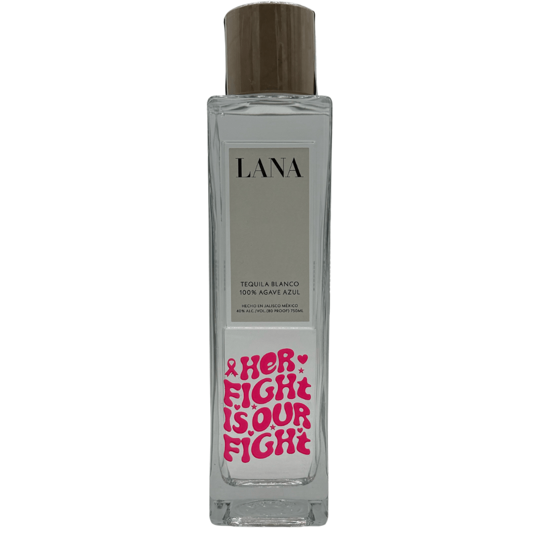 LANA Tequila Blanco Breast Cancer Awareness "Her Fight is Our Fight" Limited Edition Etched Bottle 750mL Lana Tequila