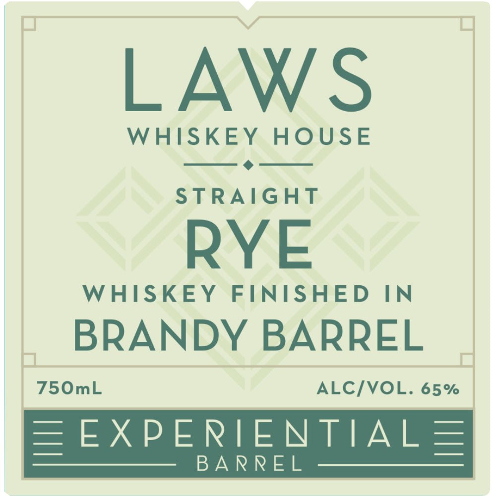 Laws Experiential Barrel Straight Rye Finished in a Brandy Barrel Rye Whiskey Laws Whiskey House   