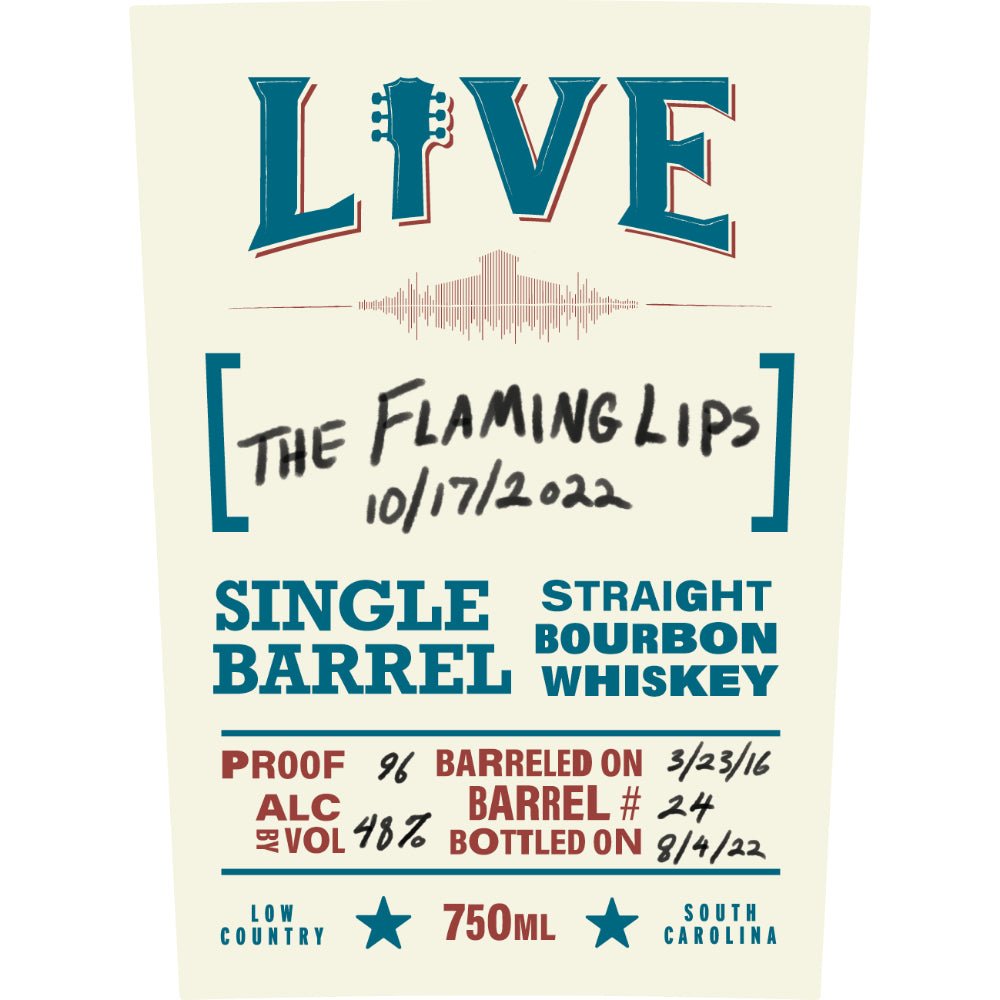 Live The Flaming Lips Single Barrel Straight Bourbon Bourbon Firefly Distillery   