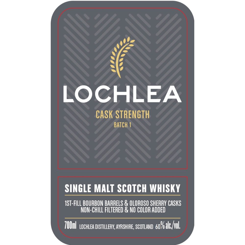 Lochlea Cask Strength Batch 1 Single Malt Scotch Scotch Lochlea Distillery   