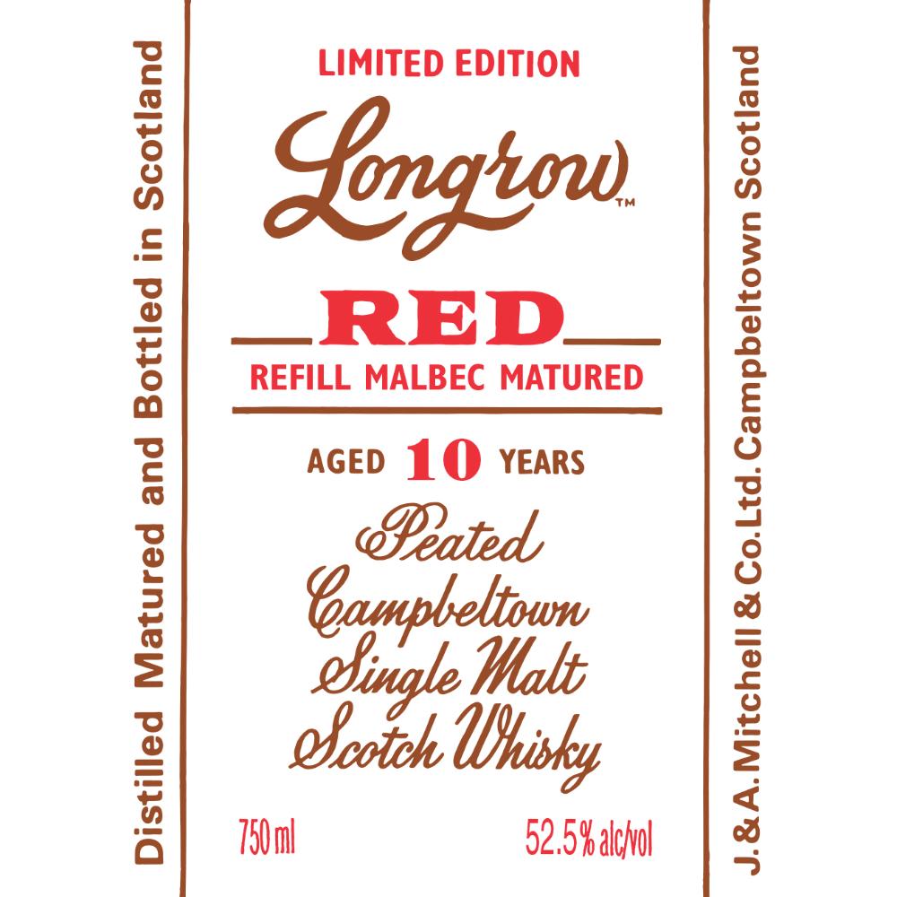 Longrow Red 10 Year Old Refill Malbec Matured Scotch Longrow   