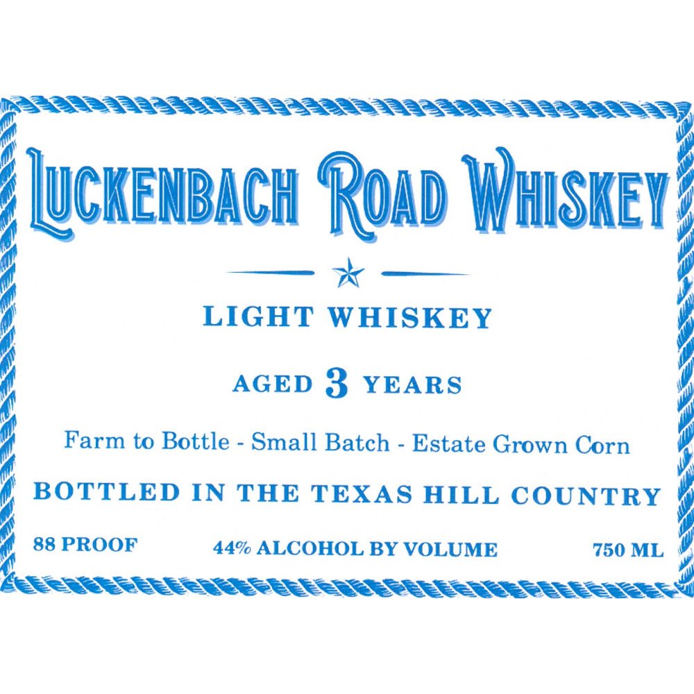 Luckenbach Road Light Whiskey Light Whiskey Luckenbach Road Whiskey Distillery   