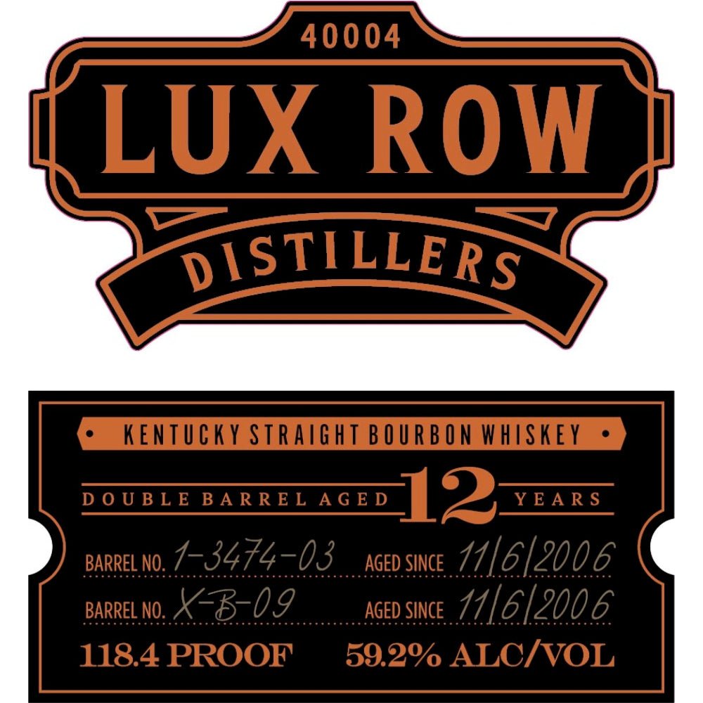 Lux Row Distillers 12 Year Old Double Barreled Bourbon Bourbon Lux Row Distillers   