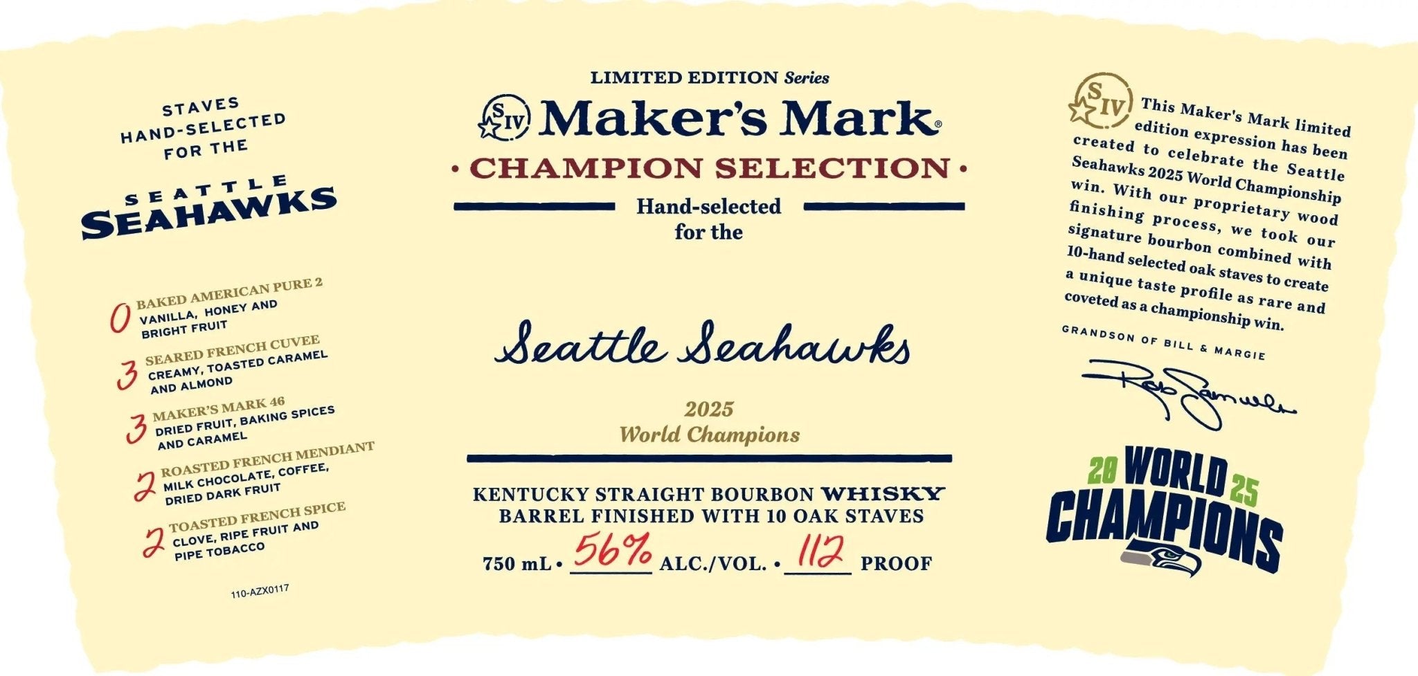 Maker’s Mark Champion Selection Seattle Seahawks 2025 Bourbon
