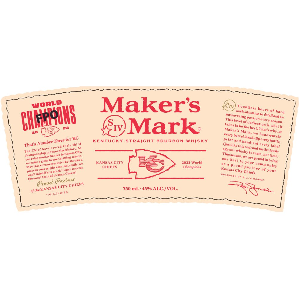 Maker’s Mark Kansas City Chiefs Straight Bourbon Bourbon Maker's Mark   