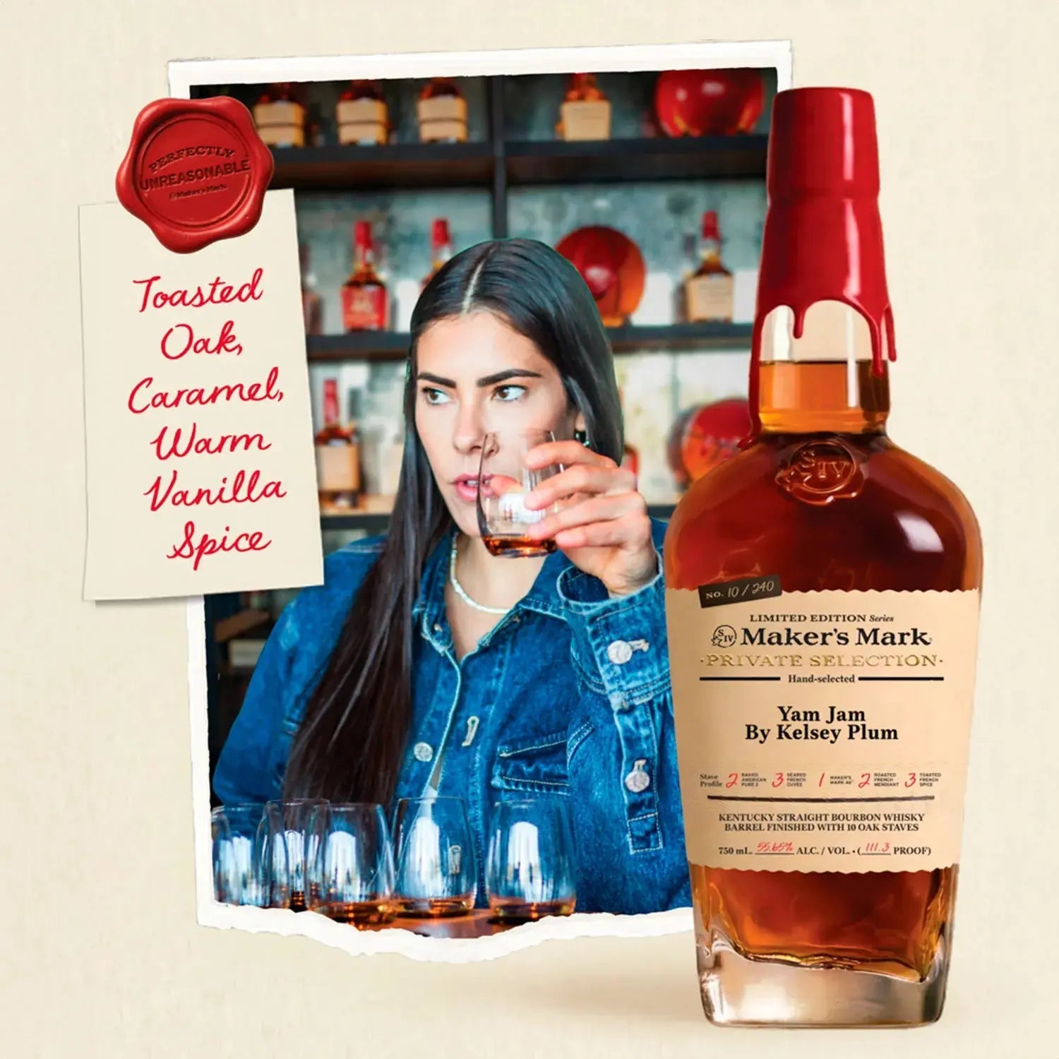 Maker’s Mark Private Selection “Yam Jam” by Kelsey Plum Bourbon - BuyMyLiquor