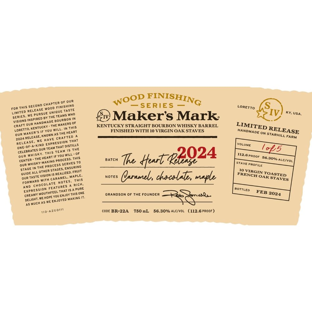 Maker’s Mark Wood Finishing Series The Heart Release 2024 - BuyMyLiquor