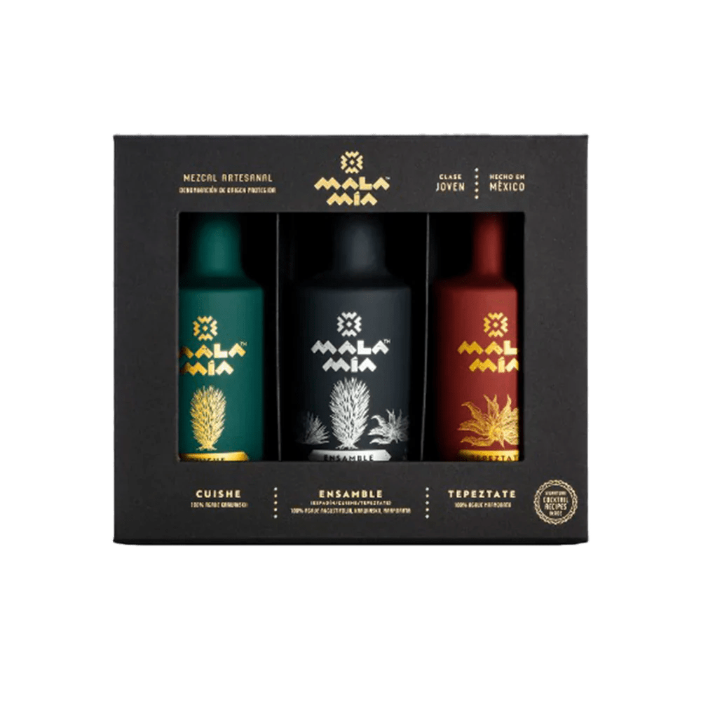 Mala Mía Mezcal 200ml Variety Pack Artisanal Mexican Mezcal Gift Set (Cuishe, Ensamble, Tepeztate) Mala Mia