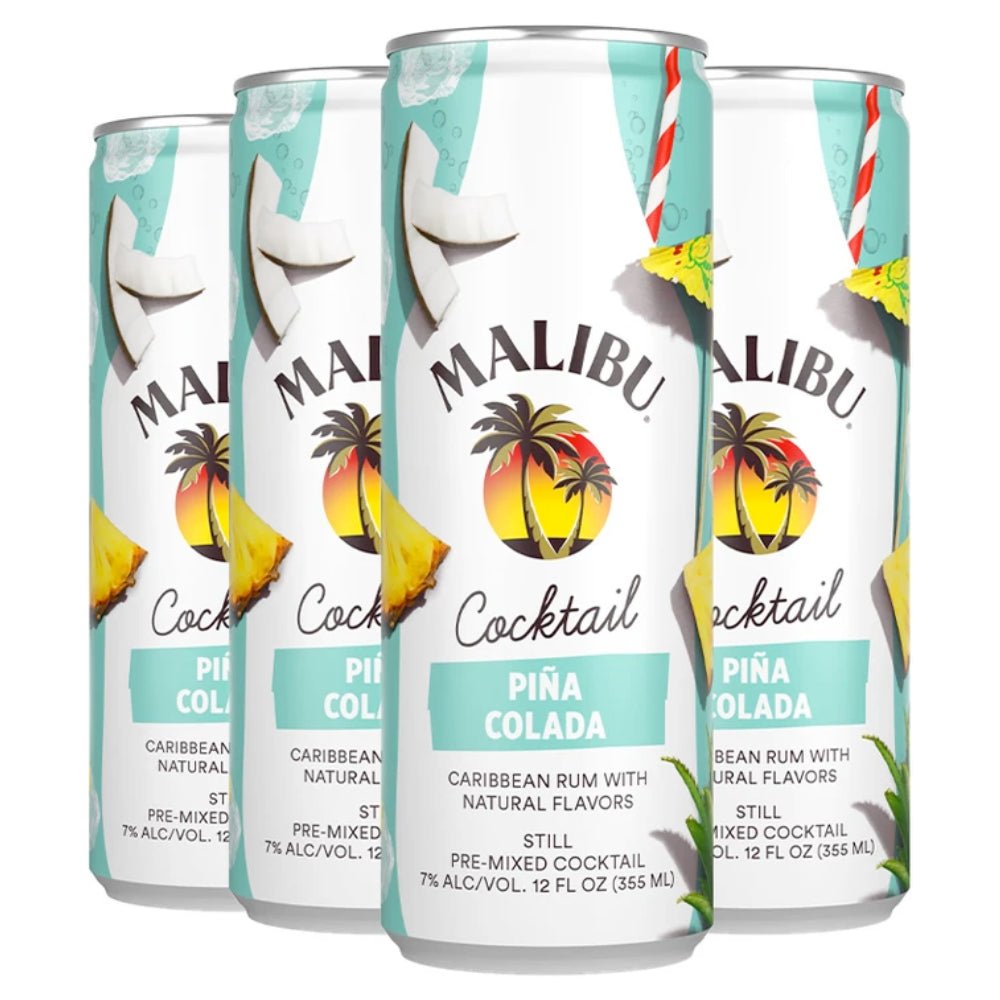 Malibu Piña Colada Canned Cocktails Ready-To-Drink Cocktails Malibu Rum   