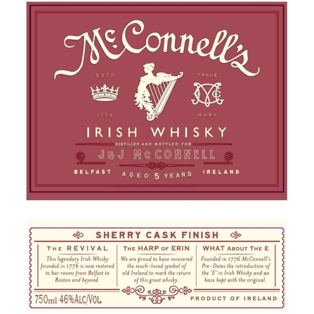 McConnell’s Sherry Cask Finish Irish Whiskey Irish Whiskey McConnell's Irish Whisky   
