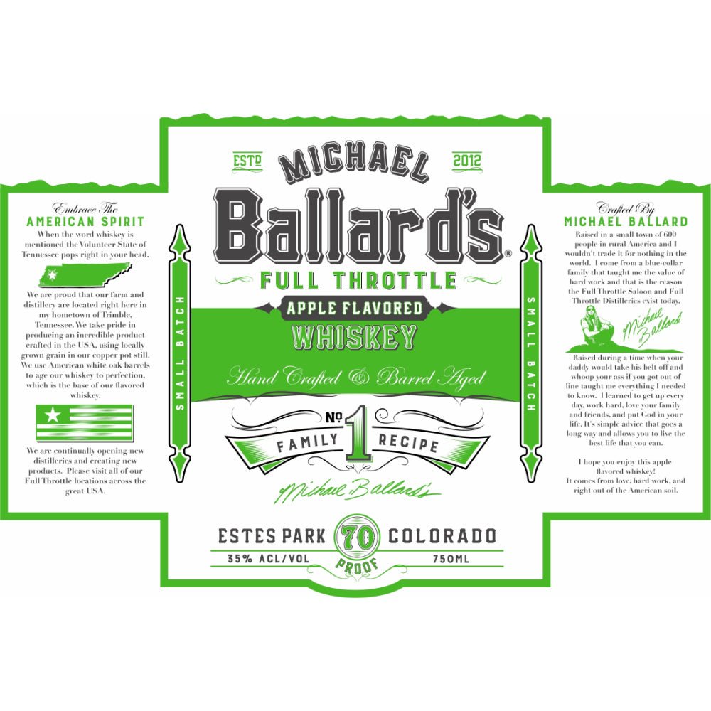 Michael Ballard’s Full Throttle Apple Flavored Whiskey American Whiskey Full Throttle Saloon   