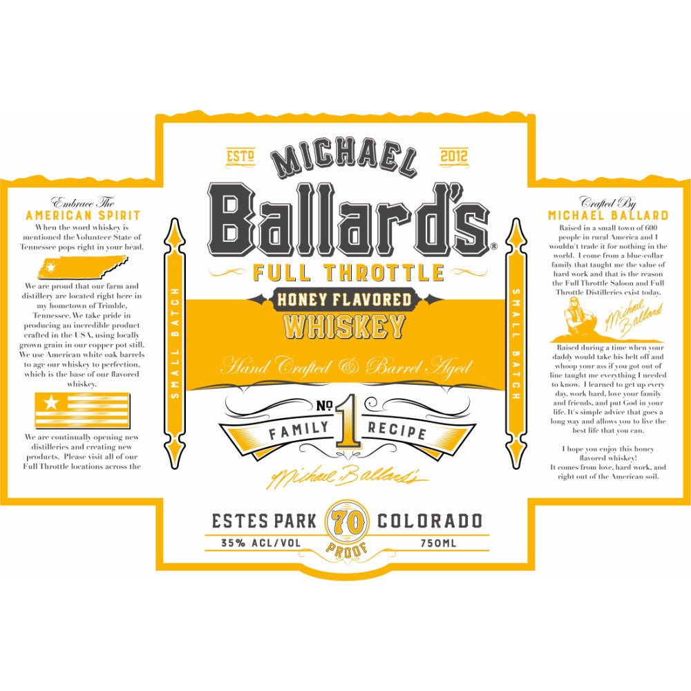 Michael Ballard’s Full Throttle Honey Flavored Whiskey American Whiskey Full Throttle Saloon   