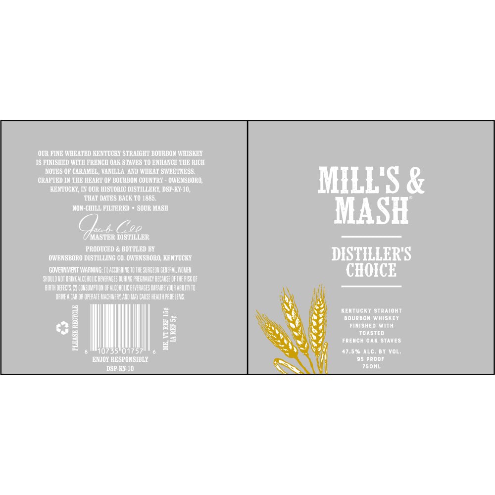 Mill's & Mash Distiller's Choice Kentucky Straight Bourbon Bourbon Mill's & Mash   