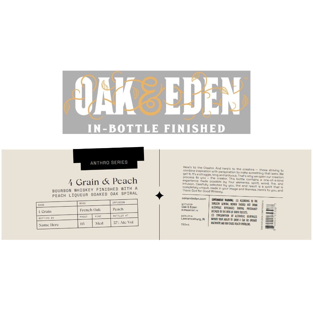 Oak & Eden Anthro Series 4 Grain & Peach Bourbon Oak & Eden   