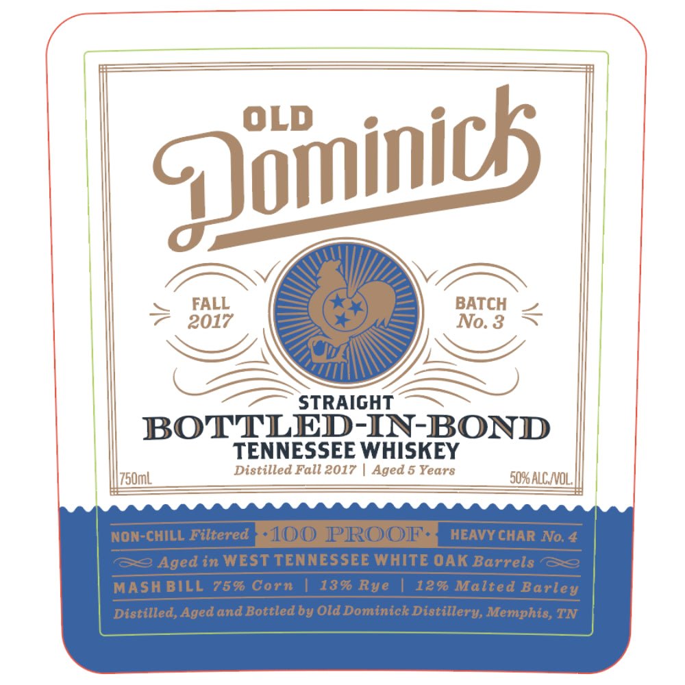 Old Dominick 5 Year Old Bottled in Bond Tennessee Whiskey Bourbon Old Dominick   