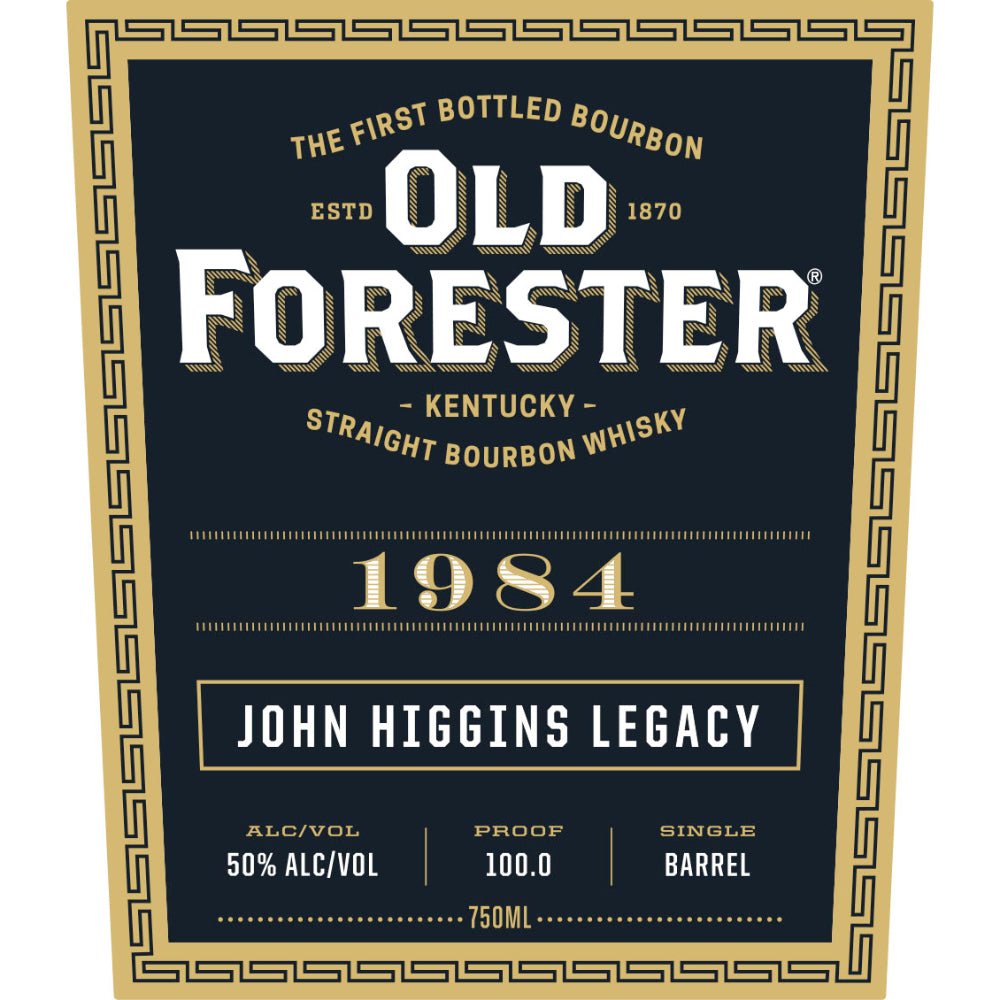 Old Forester 1984 John Higgins Legacy Bourbon Bourbon Old Forester   
