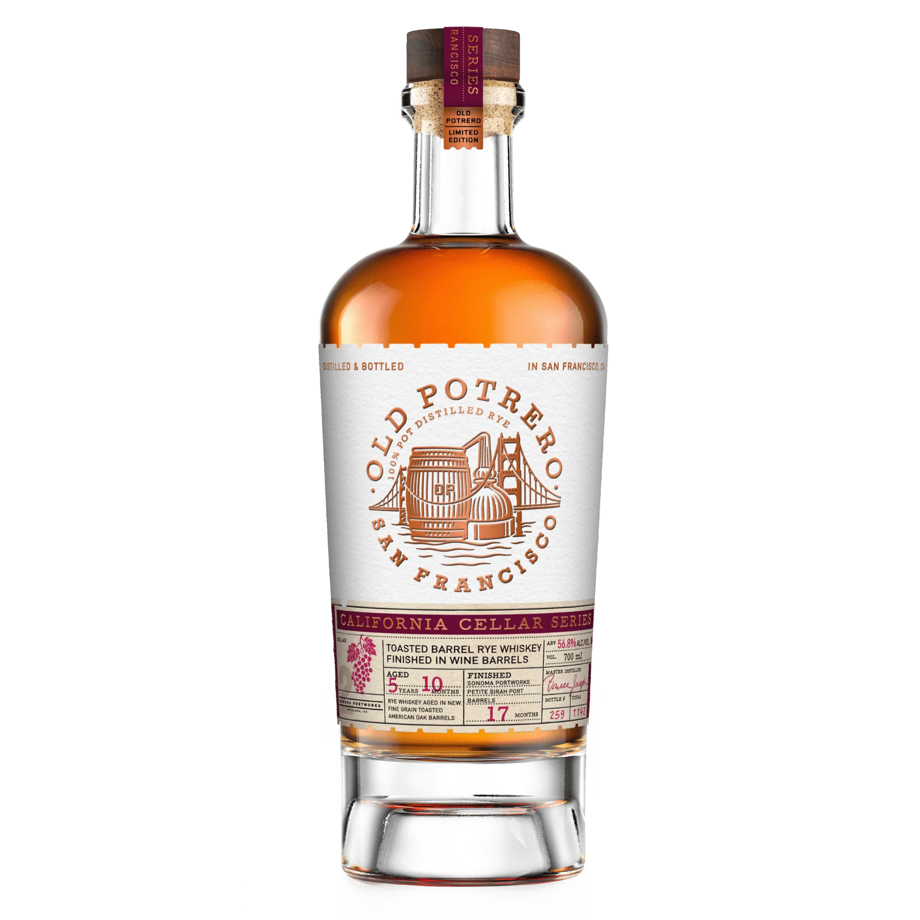 Old Potrero California Cellar Series #02 Toasted Barrel Rye Whiskey Finished in Wine Barrels 700ml - Main Street Liquor