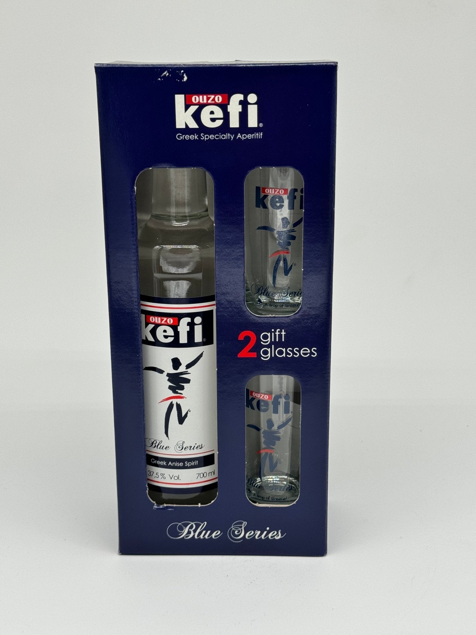 Ouzo Kefi Gift Set With 2 Glasses 750mL - BuyMyLiquor