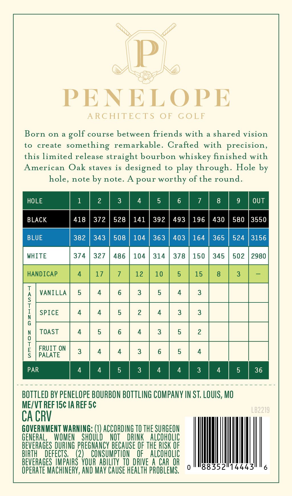 Penelope Architects of Golf 6 Year Straight Bourbon Whiskey Hole 7 - BuyMyLiquor