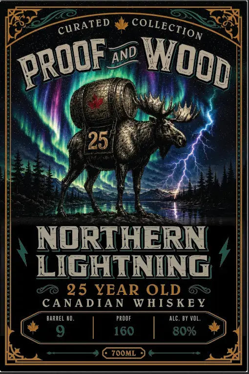 Proof and Wood Northern Lightning 25 Year Old Canadian Whiskey 700mL - Main Street Liquor
