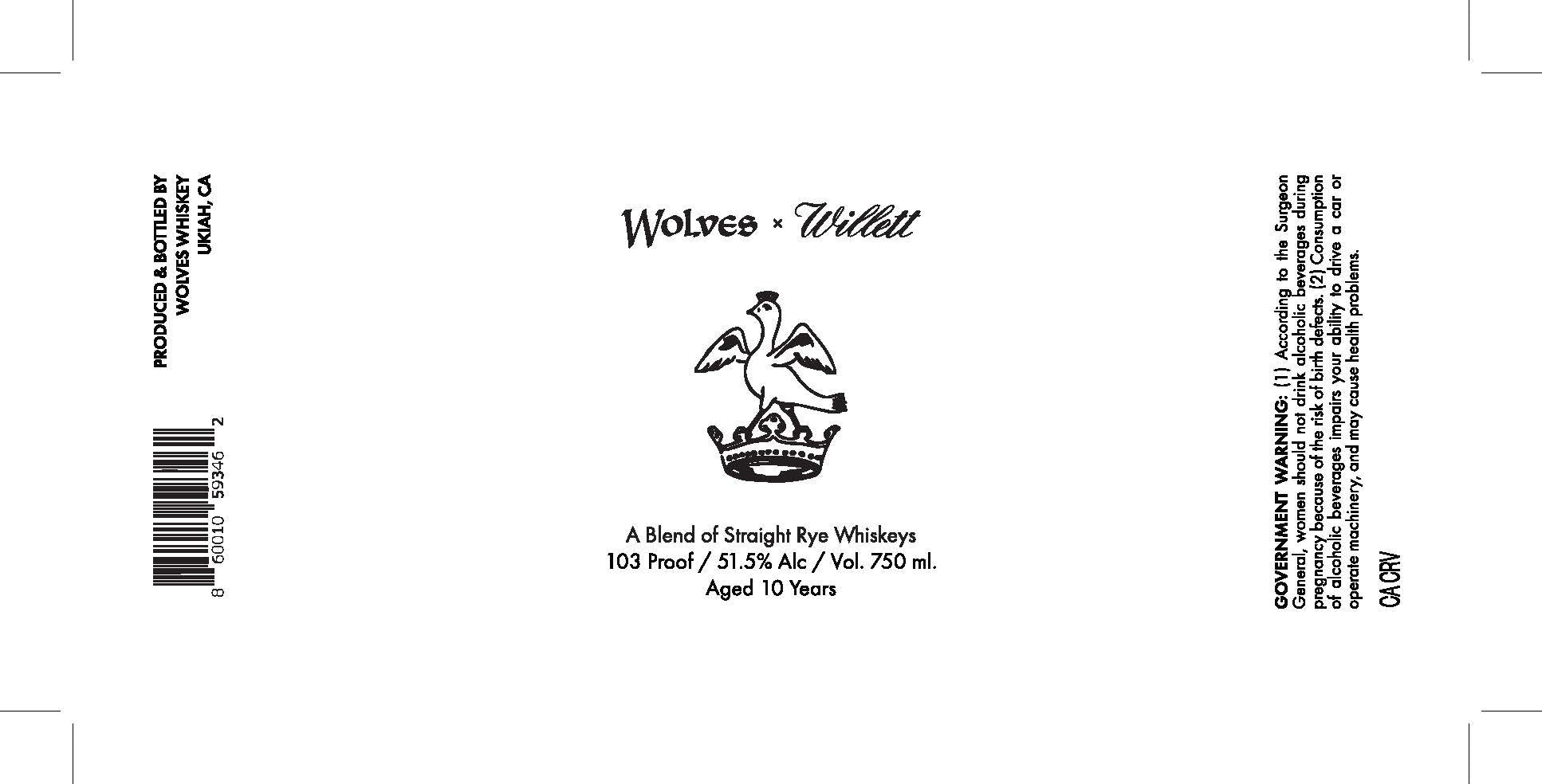 Wolves x Willett 10-Year Aged Straight Rye Whiskey  Wolves Whiskey   