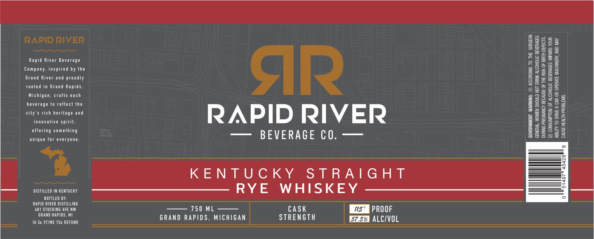 Rapid River Kentucky Straight Rye Whiskey Cask Strength - Main Street Liquor