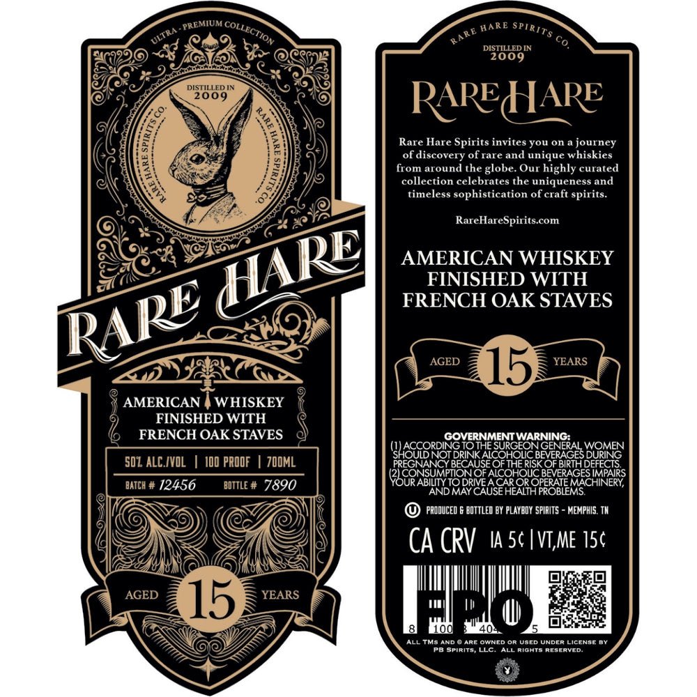 Rare Hare 15 Year Old Whiskey Finished With French Oak Staves American Whiskey Rare Hare   