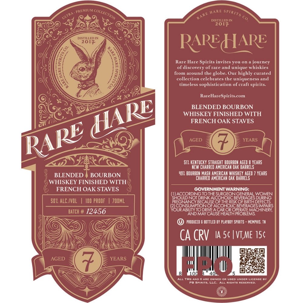 Rare Hare 7 Year Old Bourbon Finished with French Oak Staves Bourbon Rare Hare   