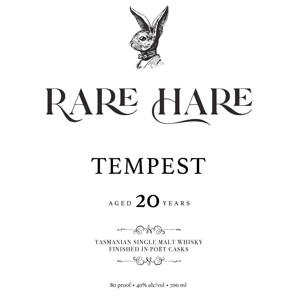 Rare Hare Tempest 20 Year Old Tasmanian Single Malt Single Malt Whiskey Rare Hare   