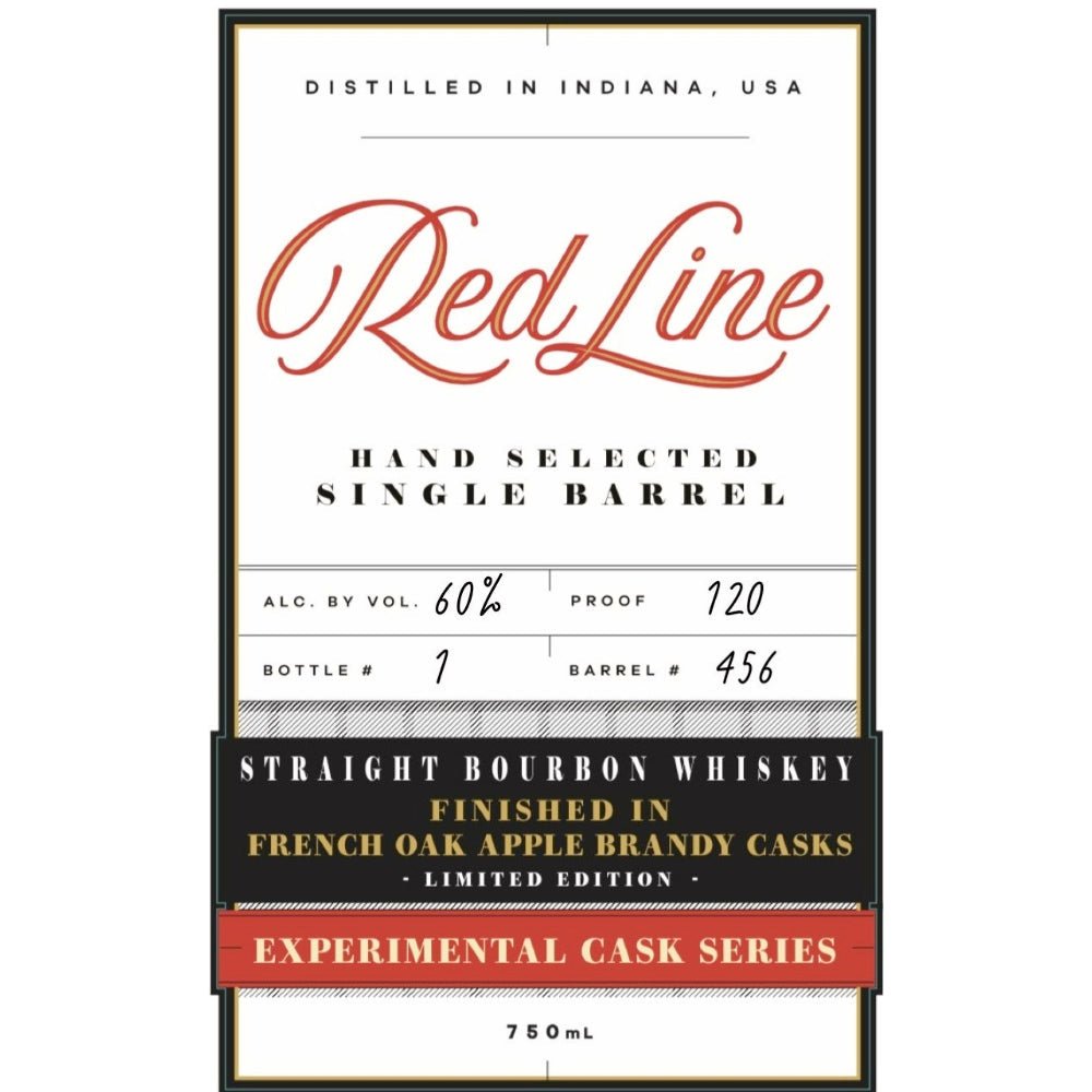 Red Line Experimental Cask Bourbon Finished in French Oak Apple Brandy Casks Bourbon Red Line   