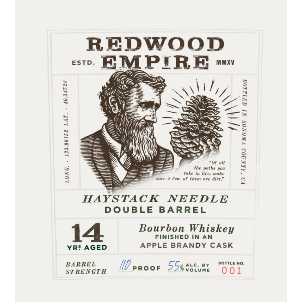 Redwood Empire Haystack Needle 14 Year Old Bourbon Apple Brandy Cask Finished Bourbon Redwood Empire Whiskey   