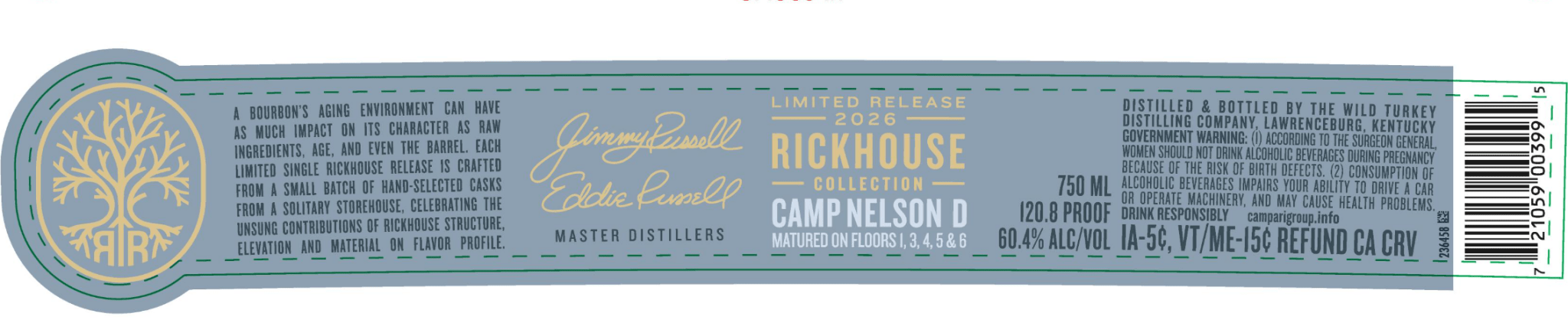Russell's Reserve Single Rickhouse Camp Nelson D Limited Release 2026 Bourbon - Main Street Liquor