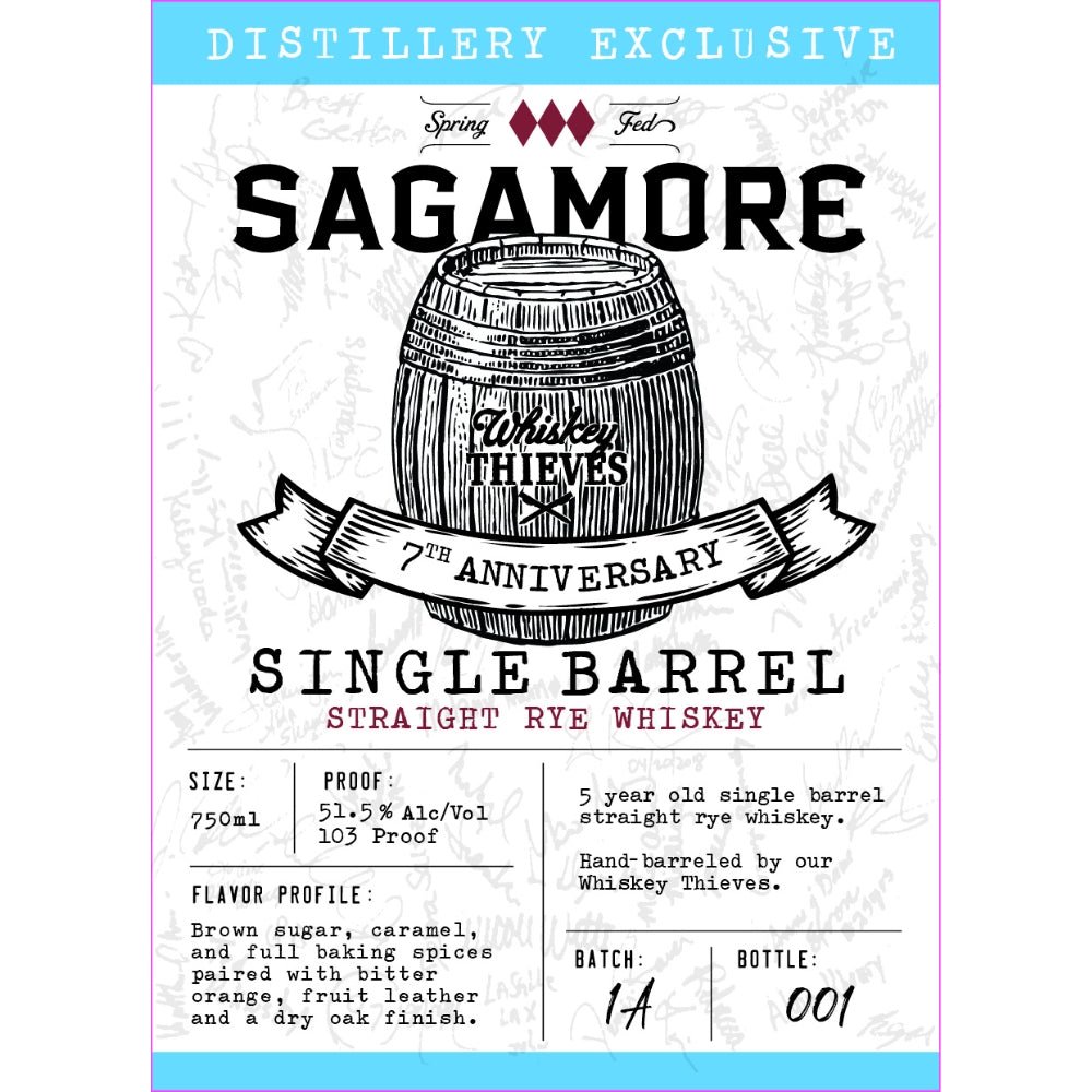Sagamore 7th Anniversary Single Barrel Straight Rye Whiskey Rye Whiskey Sagamore Spirit   