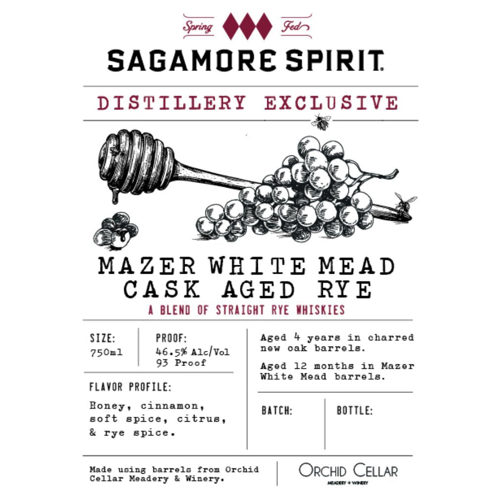 Sagamore Spirit Distillery Exclusive Mazer White Mead Cask Aged Rye Rye Whiskey Sagamore Spirit   