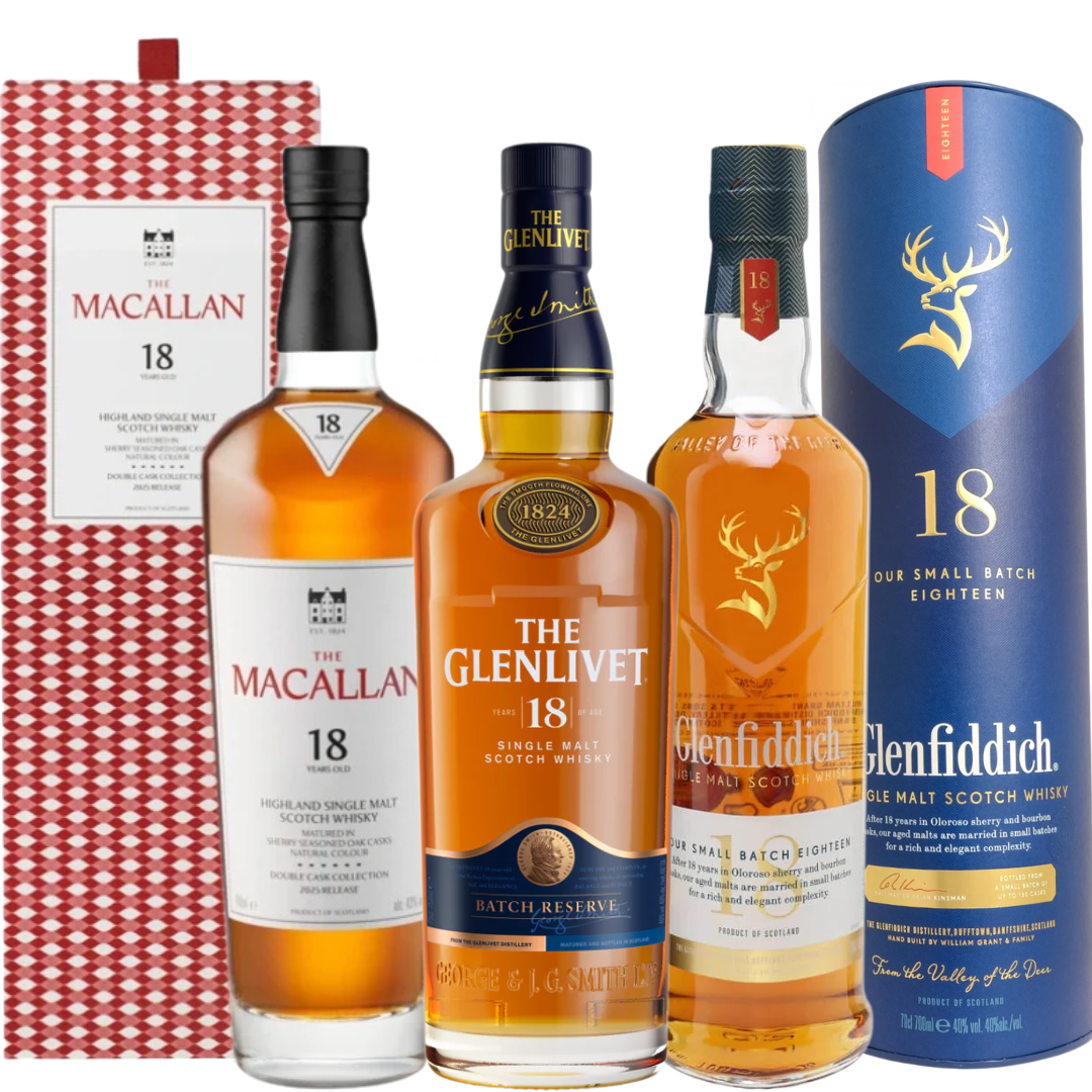 Scotch Diamond Collector Pack: The Macallan 18 Year Double Cask, Glenfiddich 18 Year, The Glenlivet 18 Year - Main Street Liquor