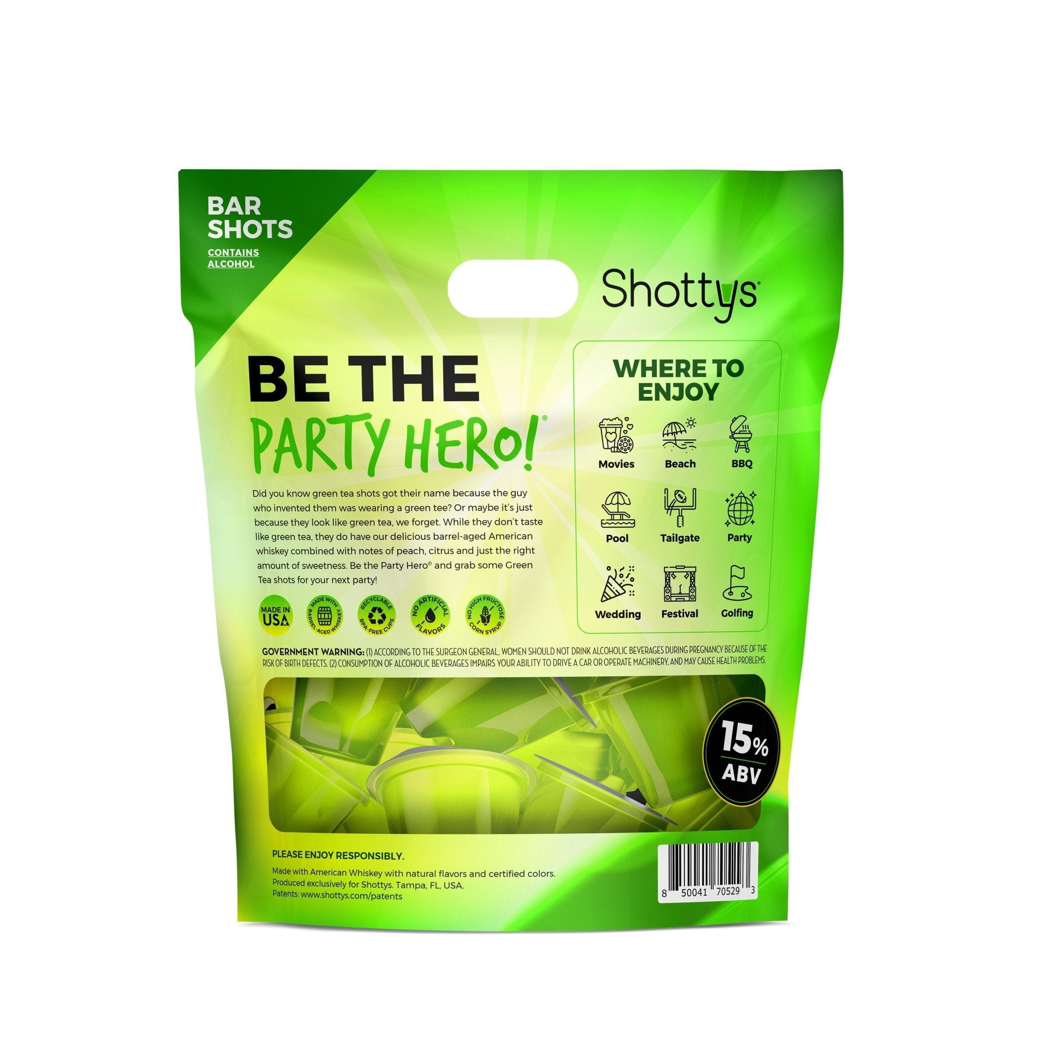 Shottys Green Tea Cocktail Shots (8 shots) - Main Street Liquor