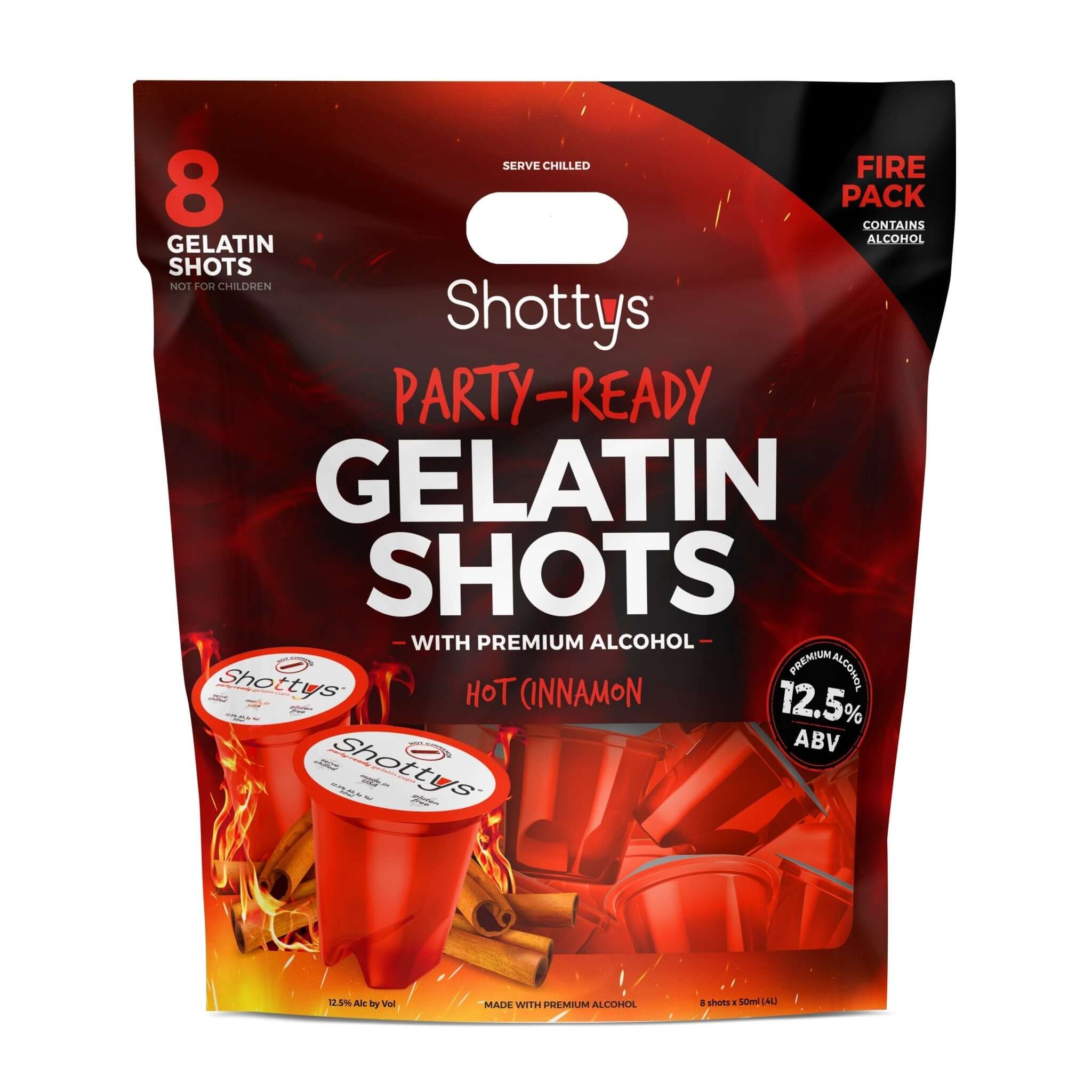 Shottys Hot Cinnamon Gelatin Shots (8 shots) - Main Street Liquor