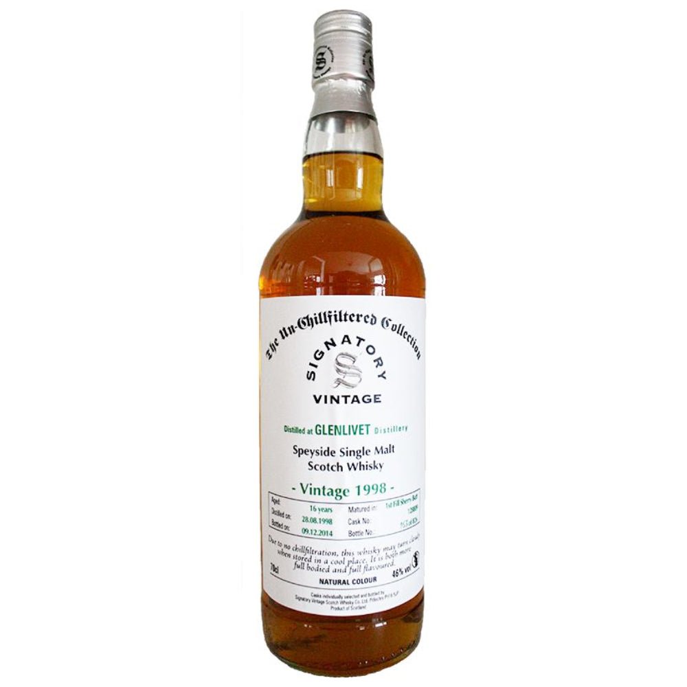 Signatory The Un-Chillfiltered Collection 16 Year Old Glenlivet 1998 Scotch Signatory   