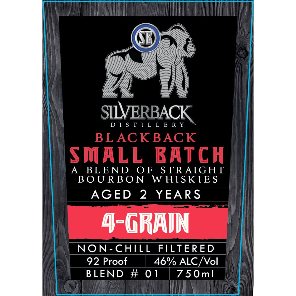Silverback Blackback 4 Grain Blended Bourbon Bourbon Silverback Distillery   