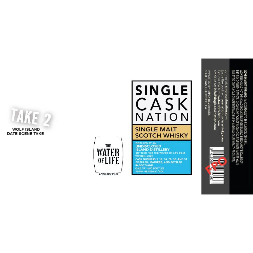 Single Cask Nation Water of Life Take 2 Undisclosed Single Malt Scotch Scotch Single Cask Nation   