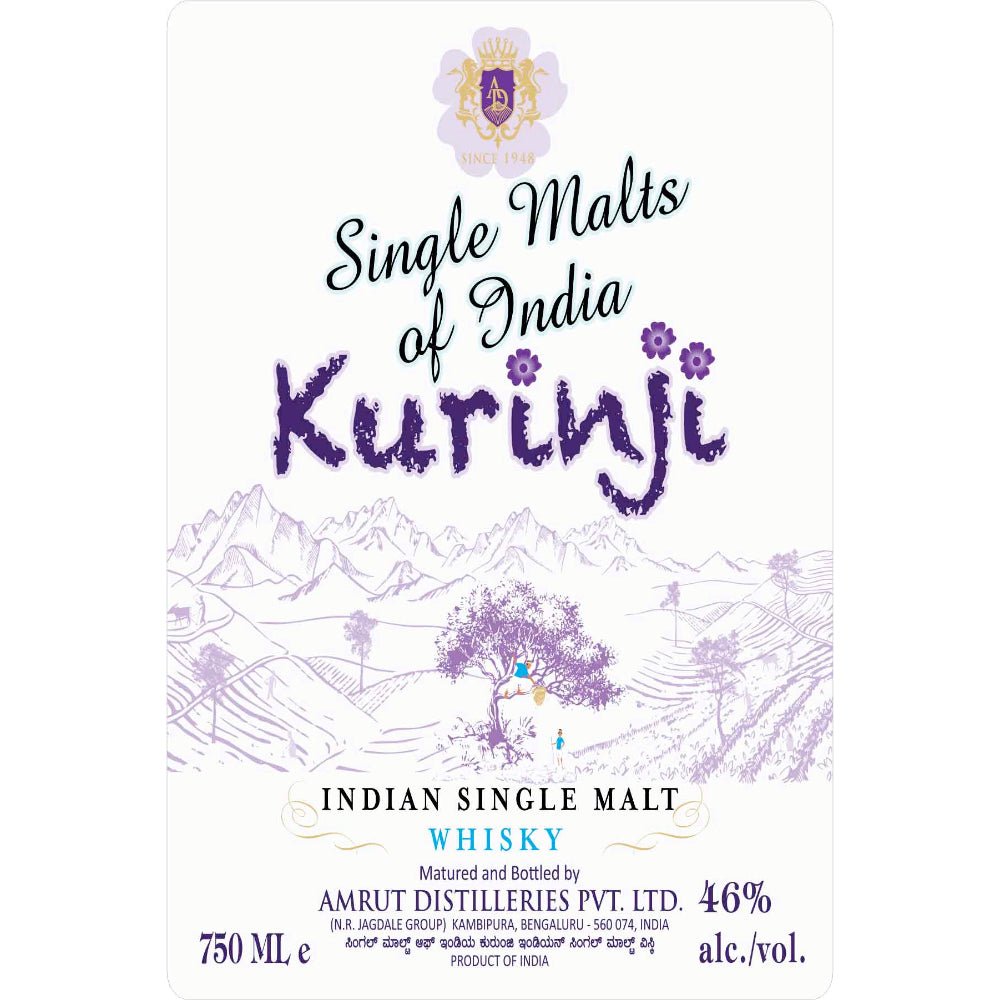Single Malts of India Kurinji Single Malt Whiskey Amrut Distilleries   