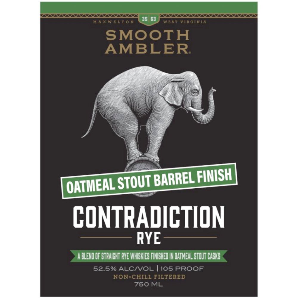 Smooth Ambler Contradiction Rye Oatmeal Stout Barrel Finish Rye Whiskey Smooth Ambler   