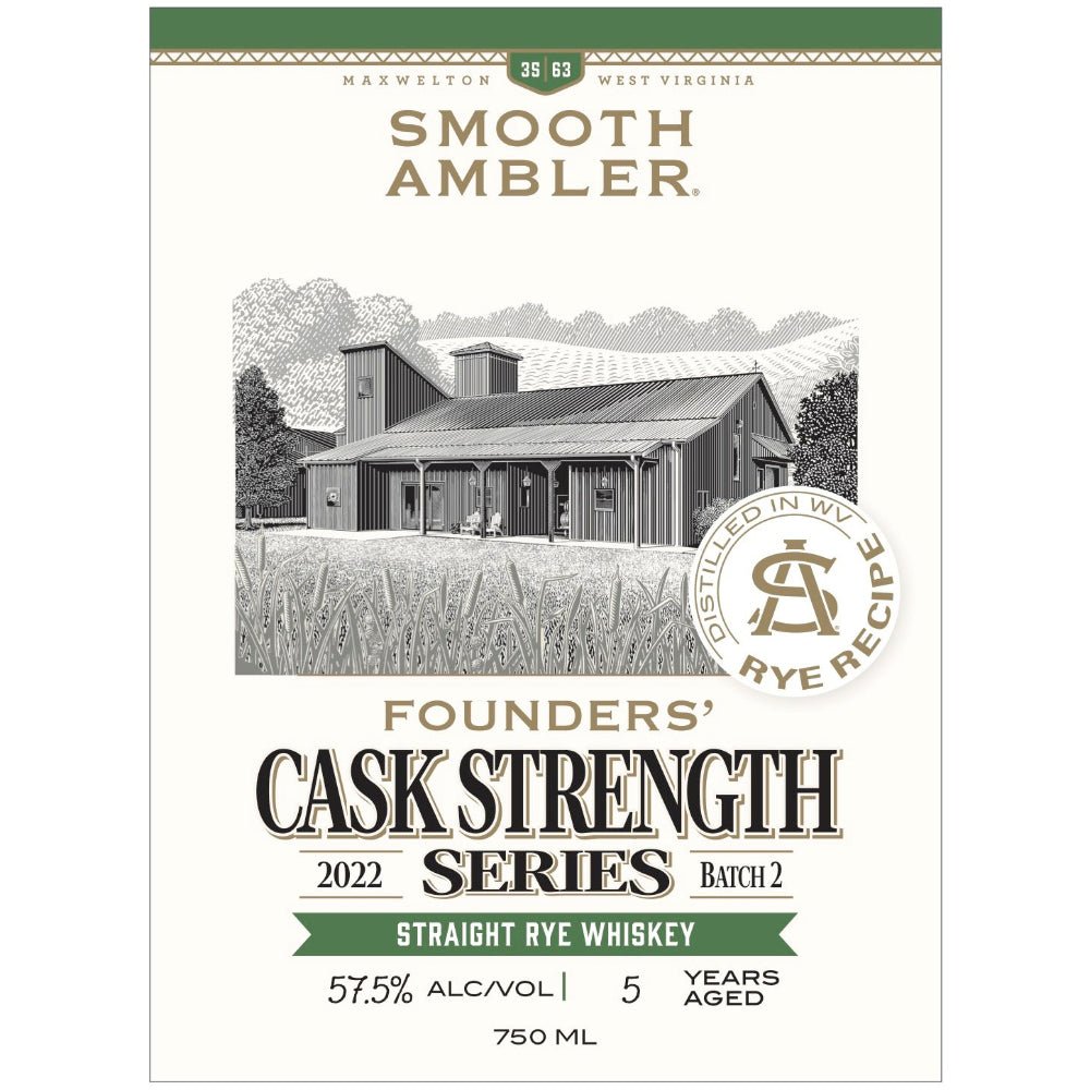 Smooth Ambler Founders Cask Strength Series Rye Batch 2 Rye Whiskey Smooth Ambler   