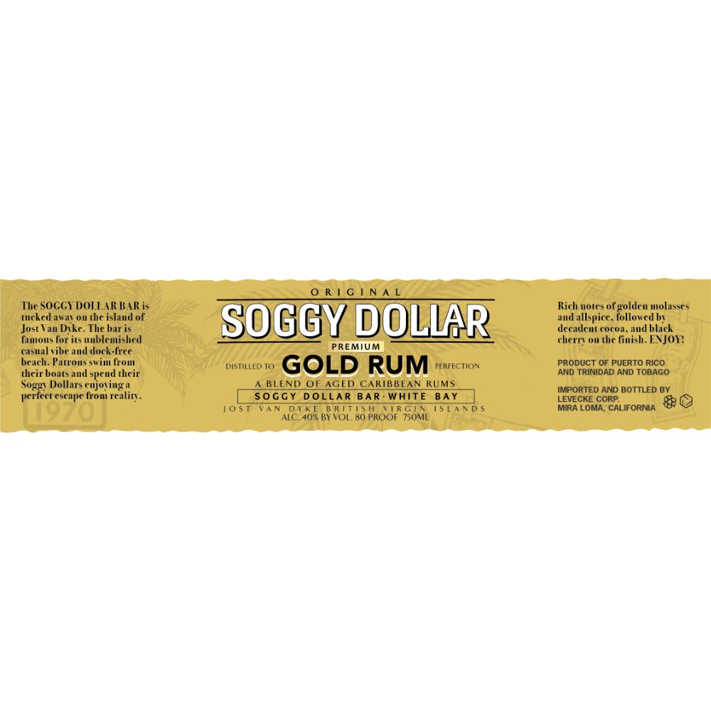 Soggy Dollar Premium Gold Rum Rum Soggy Dollar Rum   