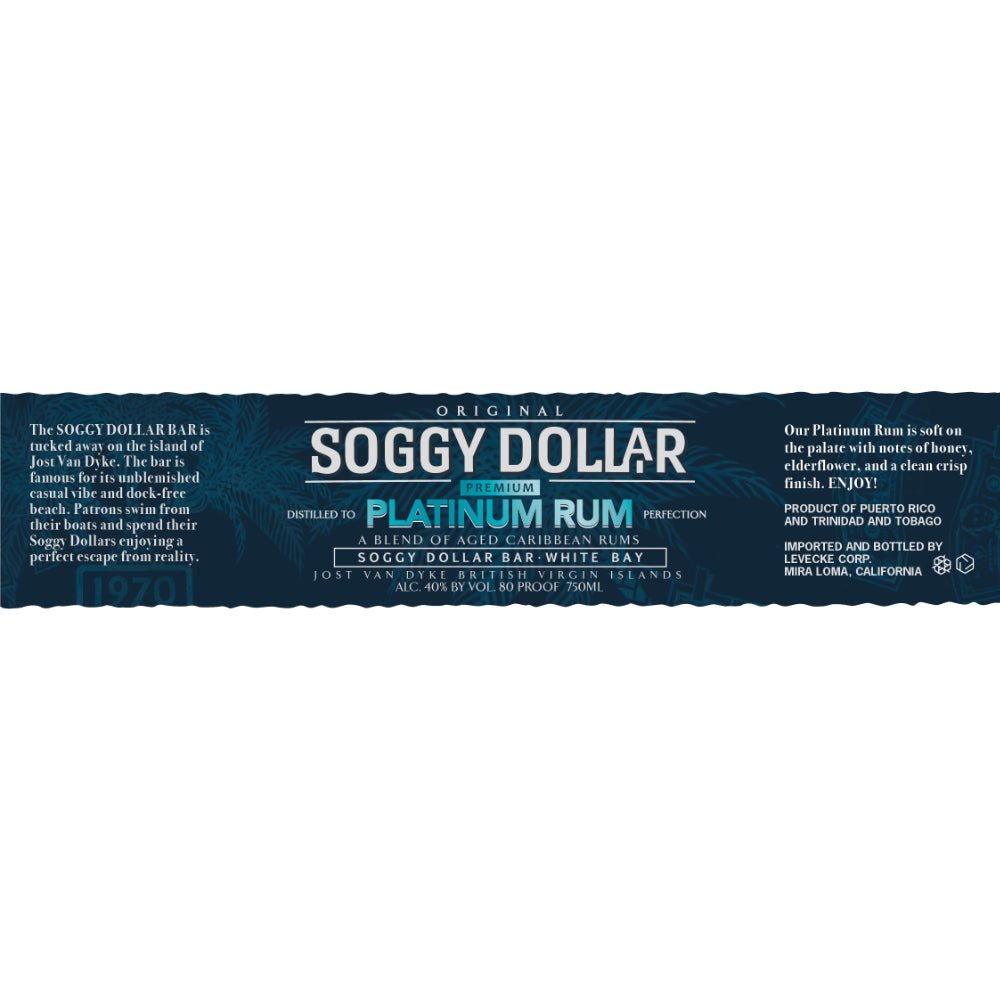 Soggy Dollar Premium Platinum Rum Rum Soggy Dollar Rum   