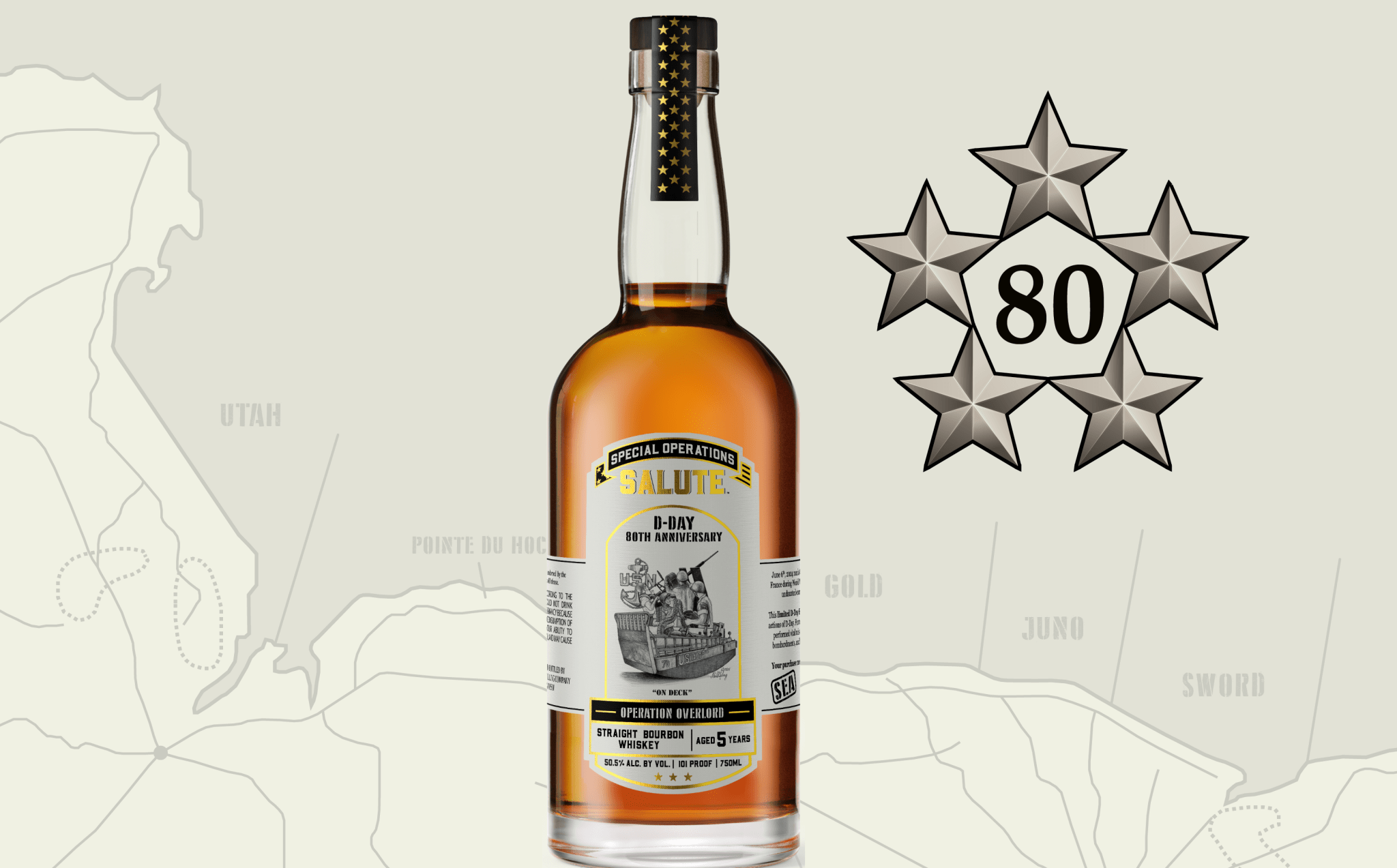 Special Operations Salute™ Whiskey - D - Day 80th Anniversary - 3 Bottle Set with Limited Edition Lithograph - Main Street Liquor