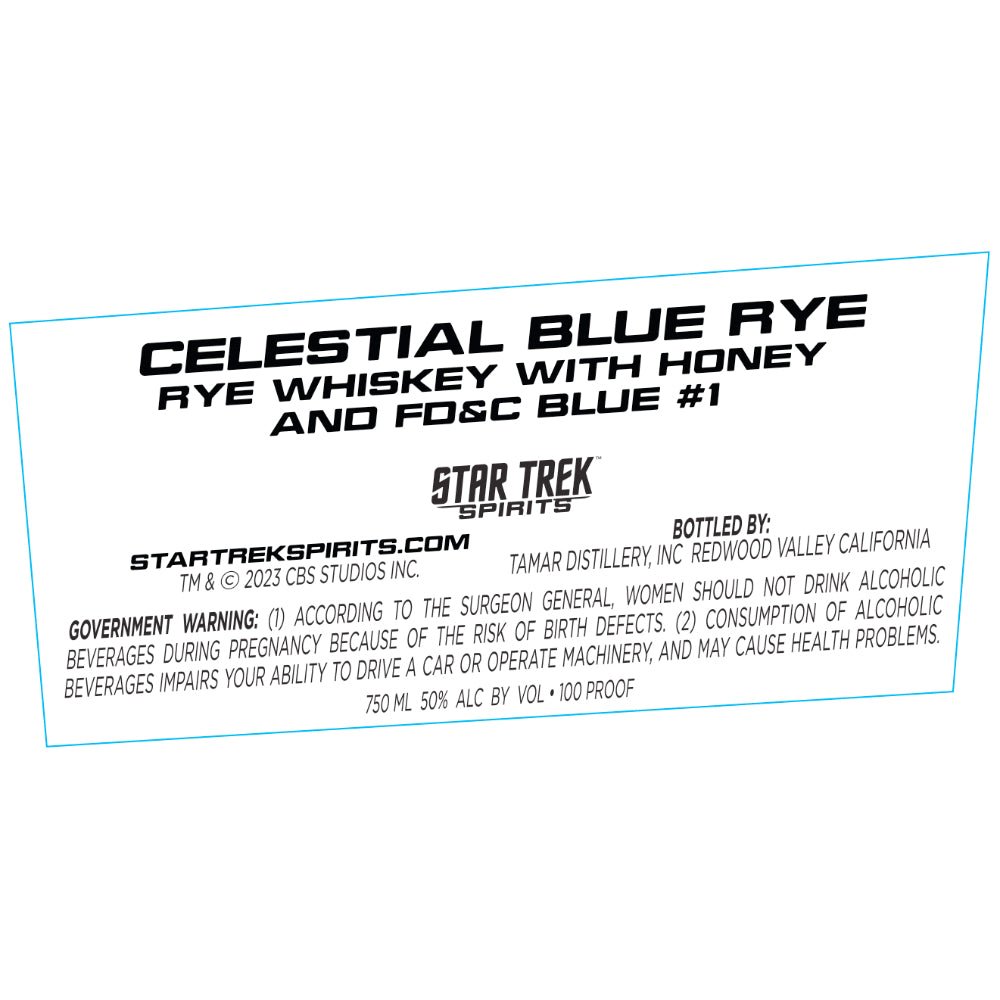 Star Trek Spirits Celestial Blue Rye Whiskey - Main Street Liquor