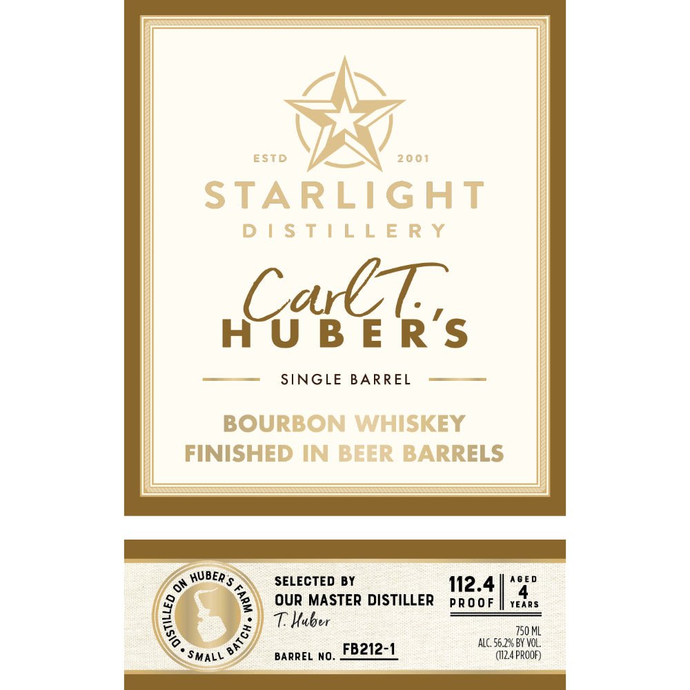 Starlight Carl T. Huber’s Bourbon Finished in Beer Barrels Bourbon Starlight Distillery   