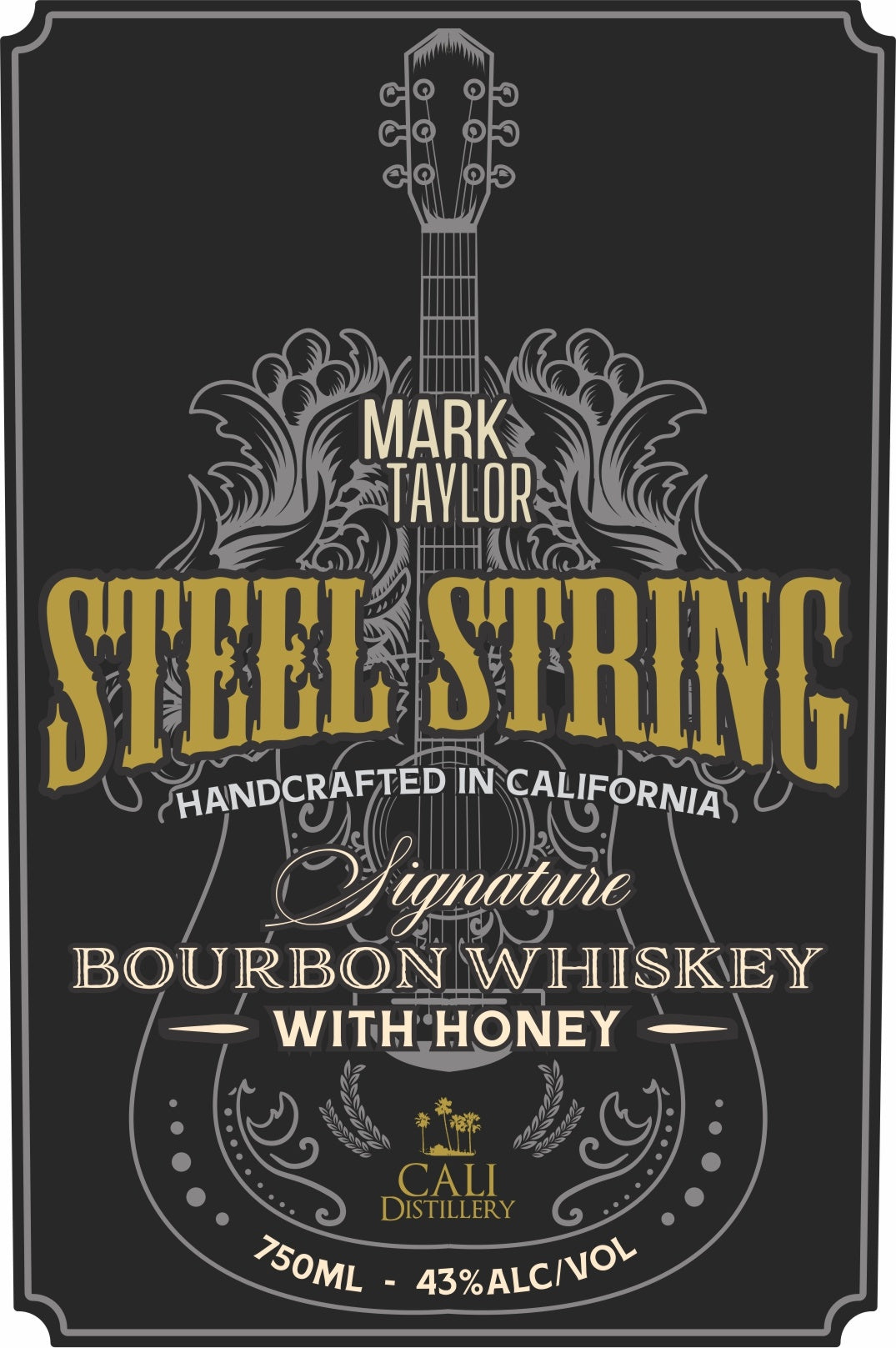 Steel String Bourbon Whiskey with Honey Alcoholic Beverages CALI Distillery   